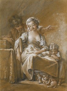 A Young Woman Asleep in a Chair by François Boucher